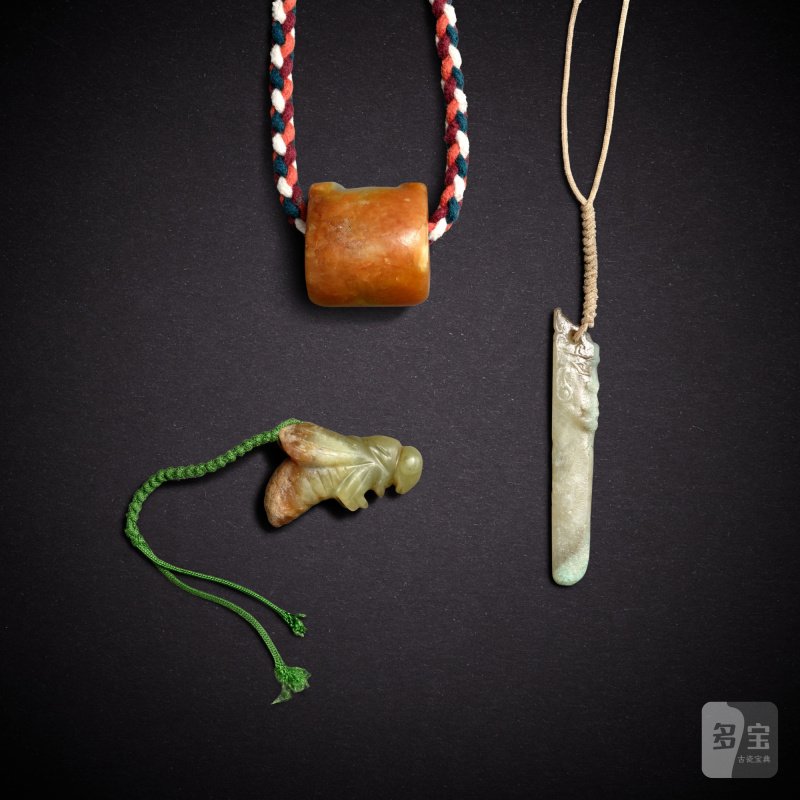 Three jade pendants, Neolithic period, Shijiahe culture | 新石器時代 石家河文化 肖生玉墜三件 - 图2